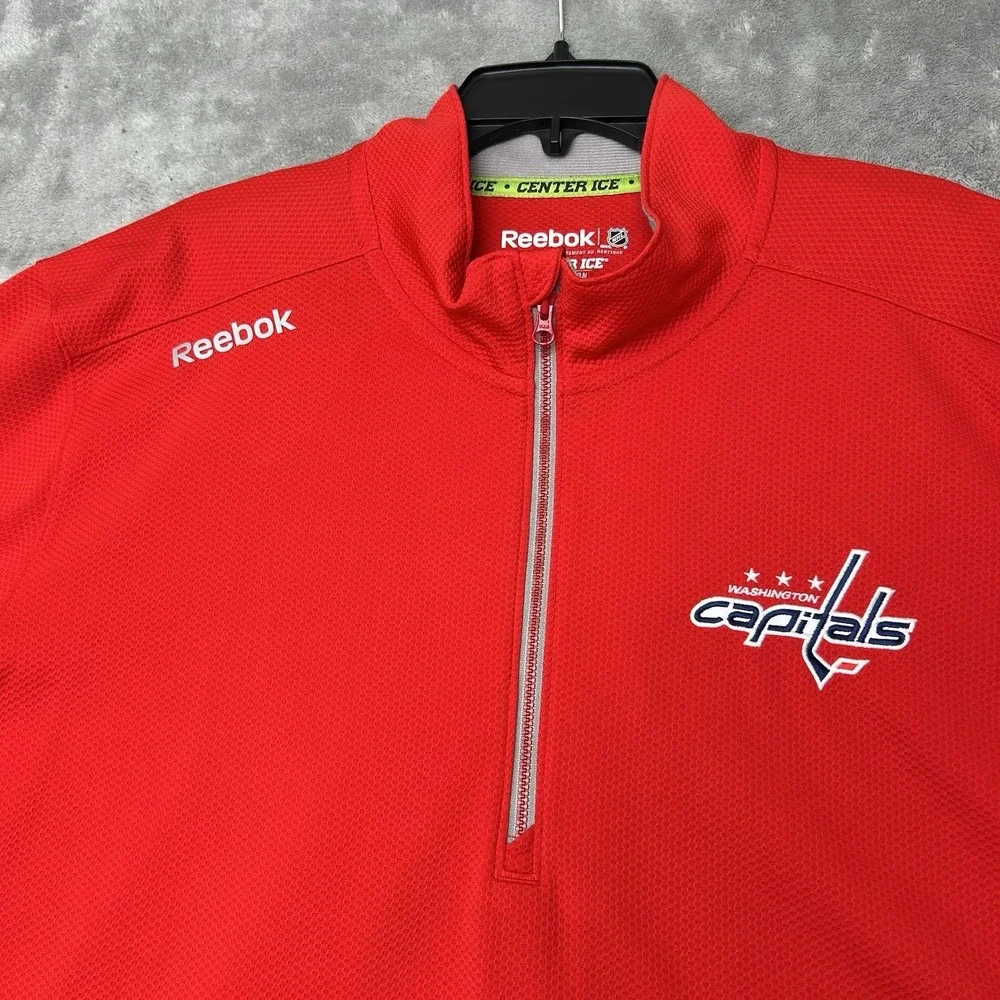 NHL Washington Capitals Reebok Center Ice Mens 1/4 Zip sweatshirt size 2XL